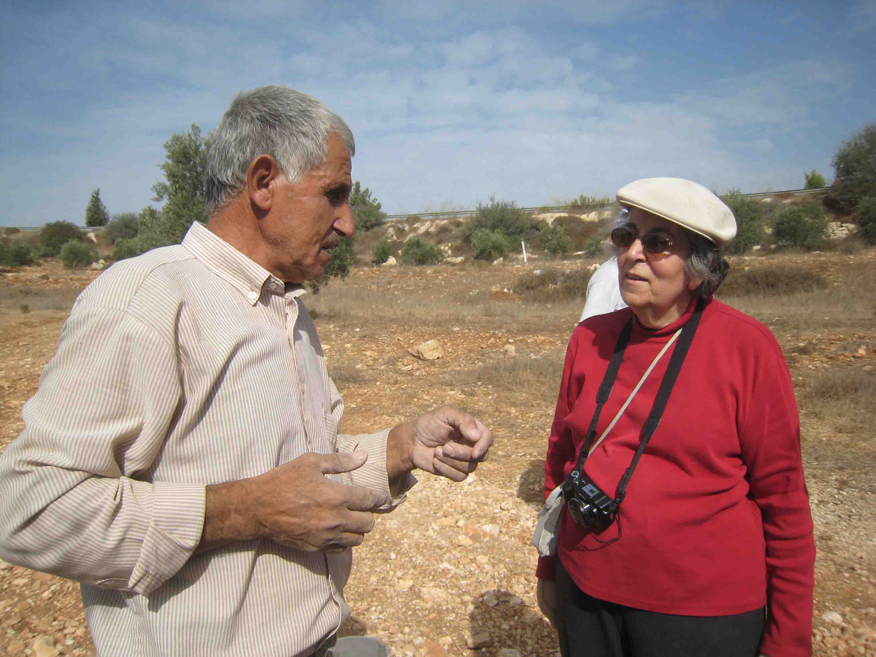 Nahida with Abu Firas - the farmer on whose field we were picking olives